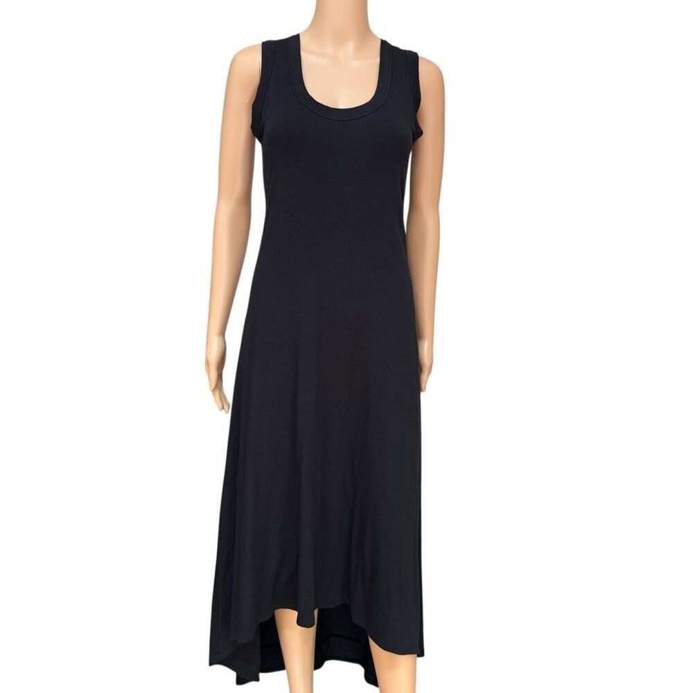 Karen Kane black sleeveless stretch Jersey high-low hem dress size S